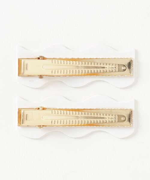 WC（ダブル シー）の「2Pカラーフラッグチェッククリップ（バレッタ/ヘアクリップ・レディース・ピンク/ブラック/サックスブルー・FREE）」の4枚目の写真