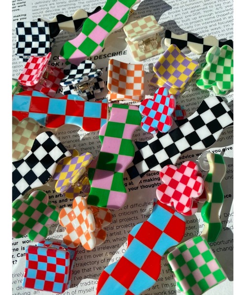 WC（ダブル シー）の「2Pカラーフラッグチェッククリップ（バレッタ/ヘアクリップ・レディース・ピンク/ブラック/サックスブルー・FREE）」の14枚目の写真