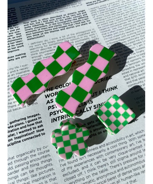 WC（ダブル シー）の「2Pカラーフラッグチェッククリップ（バレッタ/ヘアクリップ・レディース・ピンク/ブラック/サックスブルー・FREE）」の15枚目の写真