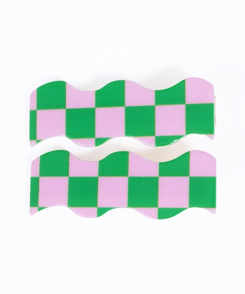 WC（ダブル シー）の「2Pカラーフラッグチェッククリップ（バレッタ/ヘアクリップ・レディース・ピンク/ブラック/サックスブルー・FREE）」の9枚目の写真