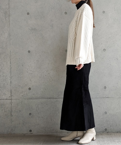 Per sist ence(パーシエンス)の「Per sist ence/パーシエンス ケーブル×畦編み パッチワーク プルオーバー(ニット/セーター・レディース・ベージュ/ブラウン/オフホワイト/ブラック・FREE)」の22枚目の写真