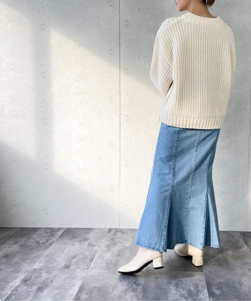 Per sist ence(パーシエンス)の「Per sist ence/パーシエンス ケーブル×畦編み パッチワーク プルオーバー(ニット/セーター・レディース・ベージュ/ブラウン/オフホワイト/ブラック・FREE)」の6枚目の写真