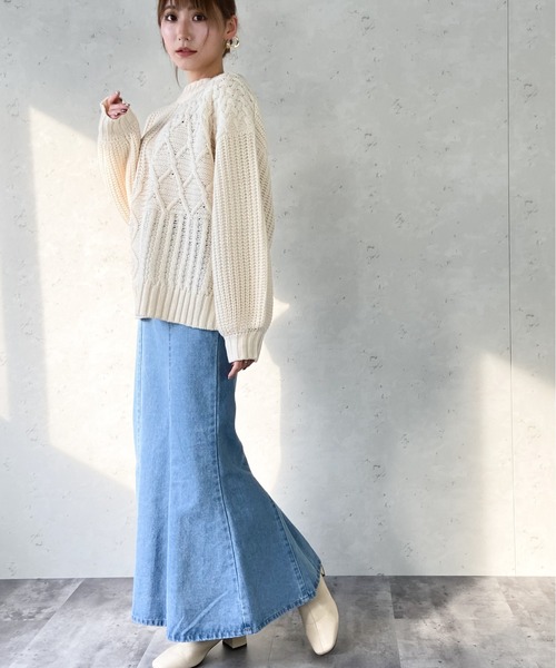 Per sist ence(パーシエンス)の「Per sist ence/パーシエンス ケーブル×畦編み パッチワーク プルオーバー(ニット/セーター・レディース・ベージュ/ブラウン/オフホワイト/ブラック・FREE)」の12枚目の写真