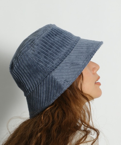 niko and...（ニコアンド）の「オリジナルコーデュロイバケットハット（ハット・レディース・ベージュ/ブルー/オレンジ/ブラック・FREE）」の3枚目の写真