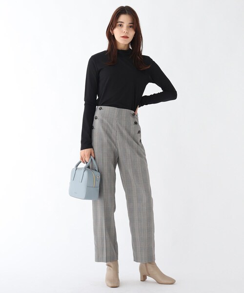 OPAQUE.CLIP（オペークドットクリップ）の「◆シアーハイネックカットソー（Tシャツ/カットソー・レディース・ブラック/チャコールグレー/オフホワイト・40/38）」の5枚目の写真