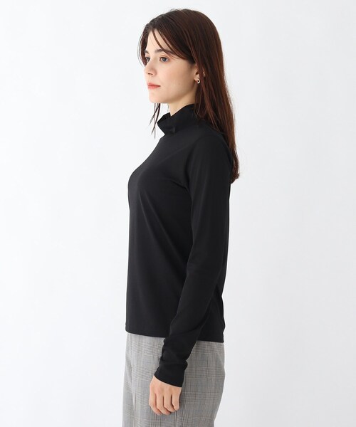 OPAQUE.CLIP（オペークドットクリップ）の「◆シアーハイネックカットソー（Tシャツ/カットソー・レディース・ブラック/チャコールグレー/オフホワイト・40/38）」の6枚目の写真