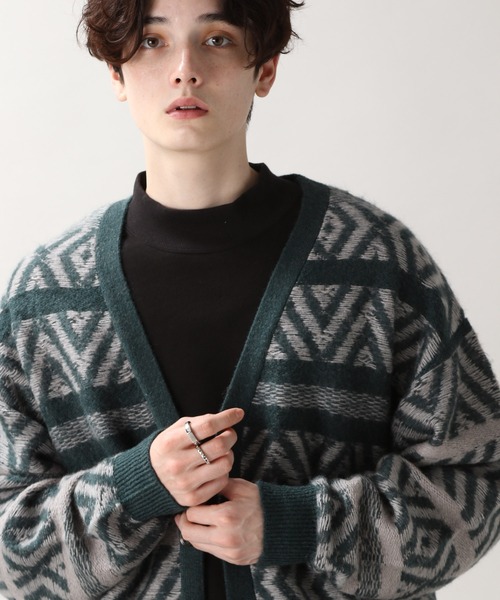 RAGEBLUE(レイジブルー)の「モヘヤ/柄ニットカーディガン/229367(ニット/セーター・メンズ・その他19/ブルー系その他・MEDIUM/LARGE)」の11枚目の写真