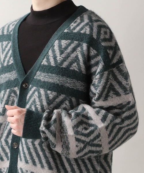 RAGEBLUE(レイジブルー)の「モヘヤ/柄ニットカーディガン/229367(ニット/セーター・メンズ・その他19/ブルー系その他・MEDIUM/LARGE)」の4枚目の写真