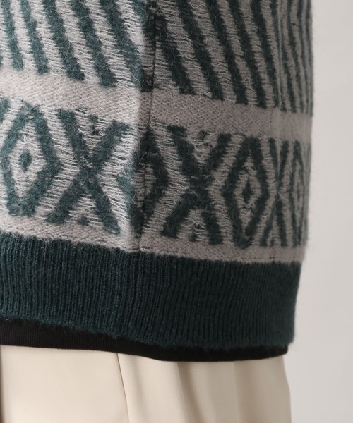 RAGEBLUE(レイジブルー)の「モヘヤ/柄ニットカーディガン/229367(ニット/セーター・メンズ・その他19/ブルー系その他・MEDIUM/LARGE)」の3枚目の写真