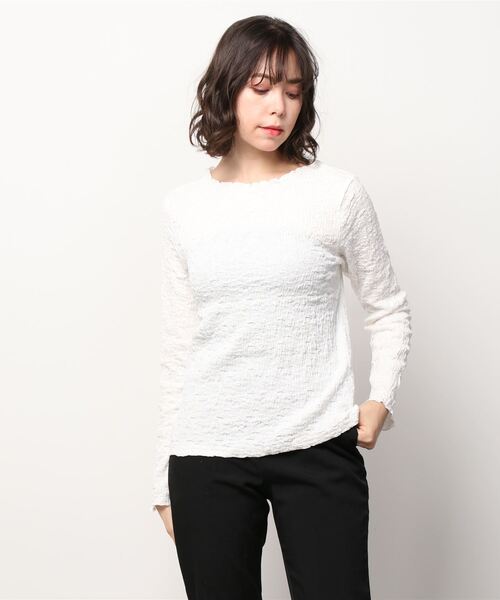 LOUISE ODIER(ルイーズオディール)の「凸凹レースメロウカットソー(Tシャツ/カットソー・レディース・ホワイト/ブラック/アイボリー・MEDIUM)」の21枚目の写真