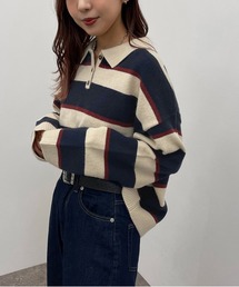 マルチボーダーポロニット 【ZOZOTOWN限定アイテム】