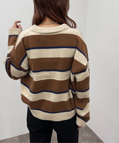 セール】マルチボーダーポロニット 【ZOZOTOWN限定アイテム】（ニット