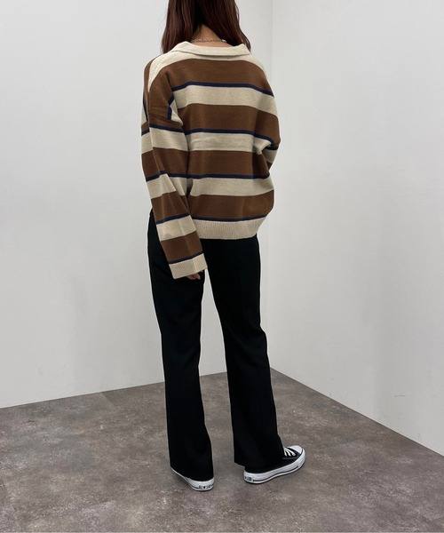 セール】マルチボーダーポロニット 【ZOZOTOWN限定アイテム】（ニット