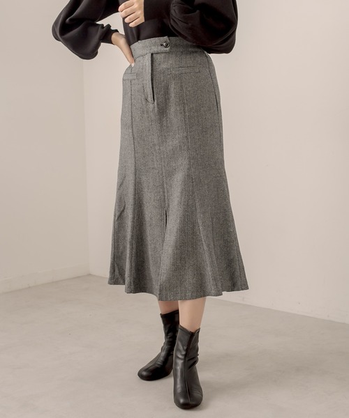 OLIVE des OLIVE（オリーブデオリーブ）の「ヘリンボーンマーメイドスカート（スカート・レディース・ブラック/ブラウン・FREE）」の5枚目の写真