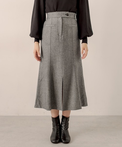 OLIVE des OLIVE（オリーブデオリーブ）の「ヘリンボーンマーメイドスカート（スカート・レディース・ブラック/ブラウン・FREE）」の4枚目の写真