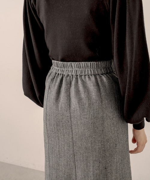 OLIVE des OLIVE（オリーブデオリーブ）の「ヘリンボーンマーメイドスカート（スカート・レディース・ブラック/ブラウン・FREE）」の8枚目の写真