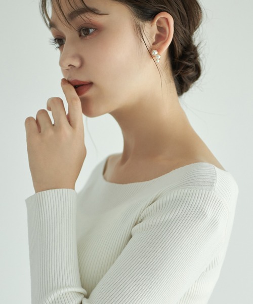 Edit Sheen（エディットシーン）の「カーブラインパールピアス（ピアス（両耳用）・レディース・ゴールド/シルバー・FREE）」の9枚目の写真