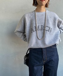 [Americana/アメリカーナ] アーチロゴ刺繍 ラグランスリーブスウェット