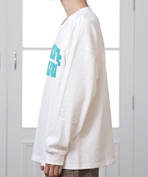 LUXSTYLE(ラグスタイル)の「カレッジワッペンロゴ長袖Tシャツ(Tシャツ/カットソー・メンズ・ホワイト/グリーン/オレンジ/ブルー/ブラック・L/M)」の7枚目の写真