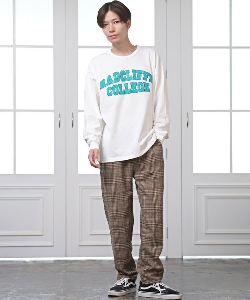LUXSTYLE(ラグスタイル)の「カレッジワッペンロゴ長袖Tシャツ(Tシャツ/カットソー・メンズ・ホワイト/グリーン/オレンジ/ブルー/ブラック・L/M)」の8枚目の写真