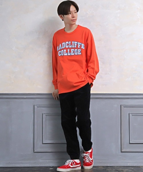 LUXSTYLE(ラグスタイル)の「カレッジワッペンロゴ長袖Tシャツ(Tシャツ/カットソー・メンズ・ホワイト/グリーン/オレンジ/ブルー/ブラック・L/M)」の10枚目の写真