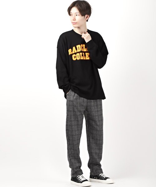 LUXSTYLE(ラグスタイル)の「カレッジワッペンロゴ長袖Tシャツ(Tシャツ/カットソー・メンズ・ホワイト/グリーン/オレンジ/ブルー/ブラック・L/M)」の12枚目の写真