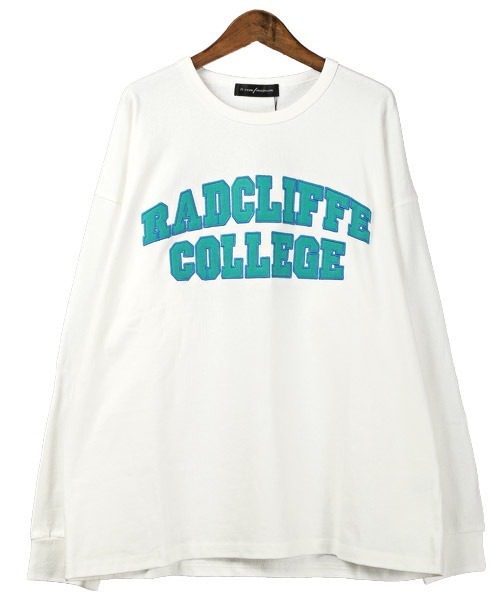 LUXSTYLE(ラグスタイル)の「カレッジワッペンロゴ長袖Tシャツ(Tシャツ/カットソー・メンズ・ホワイト/グリーン/オレンジ/ブルー/ブラック・L/M)」の13枚目の写真