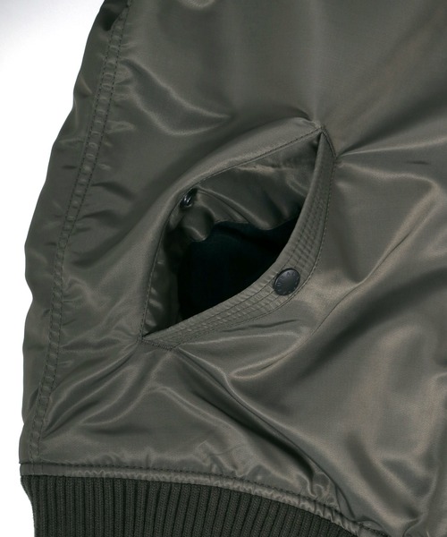 ※ALPHA（アルファ）の「ALPHA/アルファ HOODED RIB JACKET フーデッドリブジャケット（ミリタリージャケット・メンズ・ブラック/ネイビー/チャコール/アーミー・M/L/XL）」の18枚目の写真