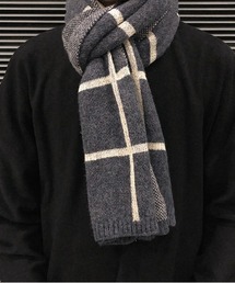 ウィンドウペンチェックニットマフラー