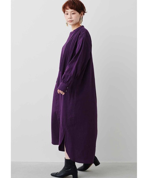 MEDE19F（メデジュウキュウ）の「ＭＥＤＥ１９Ｆ　綿麻起毛のクラシカルタックワンピース（シャツワンピース・レディース・ベージュ/パープル・MEDIUM/LARGE/NM/X-LARGE/XX-LARGE）」の12枚目の写真