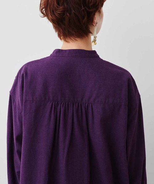 MEDE19F（メデジュウキュウ）の「ＭＥＤＥ１９Ｆ　綿麻起毛のクラシカルタックワンピース（シャツワンピース・レディース・ベージュ/パープル・MEDIUM/LARGE/NM/X-LARGE/XX-LARGE）」の17枚目の写真