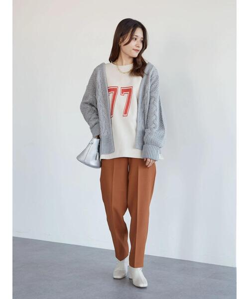 Green　Parks（グリーンパークス）の「・SUGAR SPOON ケーブルニットカーディガン＊（カーディガン/ボレロ・レディース・チャコールグレー/アイボリー/杢グレー/グレイッシュベージュ・FREE）」の21枚目の写真