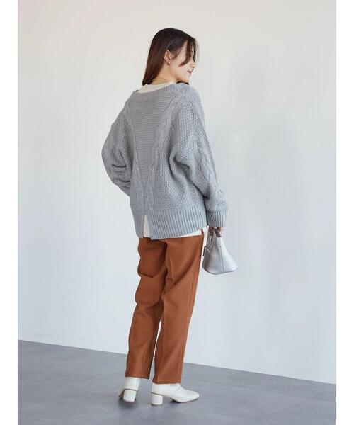 Green　Parks（グリーンパークス）の「・SUGAR SPOON ケーブルニットカーディガン＊（カーディガン/ボレロ・レディース・チャコールグレー/アイボリー/杢グレー/グレイッシュベージュ・FREE）」の20枚目の写真