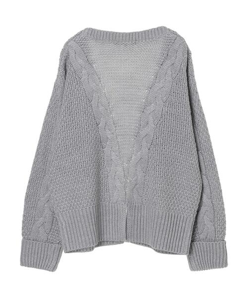 Green　Parks（グリーンパークス）の「・SUGAR SPOON ケーブルニットカーディガン＊（カーディガン/ボレロ・レディース・チャコールグレー/アイボリー/杢グレー/グレイッシュベージュ・FREE）」の15枚目の写真