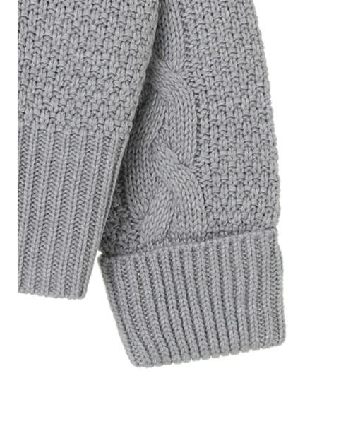 Green　Parks（グリーンパークス）の「・SUGAR SPOON ケーブルニットカーディガン＊（カーディガン/ボレロ・レディース・チャコールグレー/アイボリー/杢グレー/グレイッシュベージュ・FREE）」の13枚目の写真