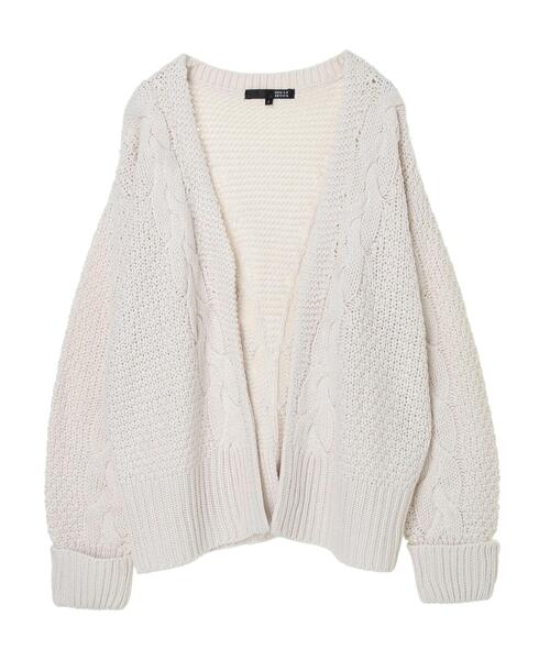 Green　Parks（グリーンパークス）の「・SUGAR SPOON ケーブルニットカーディガン＊（カーディガン/ボレロ・レディース・チャコールグレー/アイボリー/杢グレー/グレイッシュベージュ・FREE）」の8枚目の写真