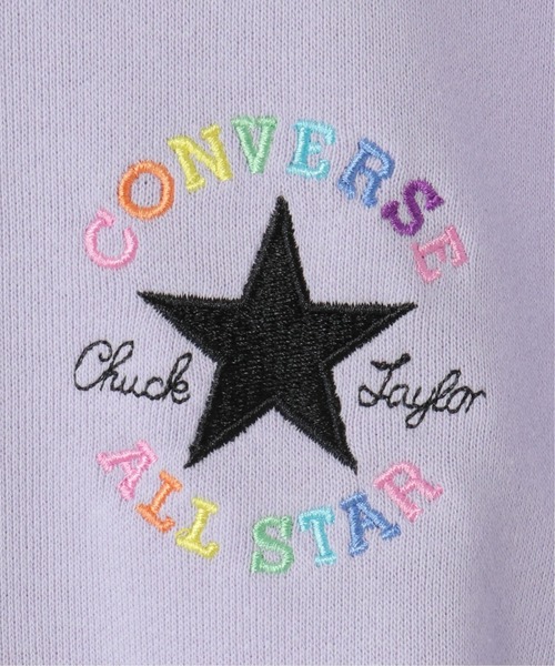 CONVERSE ALL STAR(コンバースオールスター)の「【キッズ】CONVERSE コンバース 裏毛チュニックパーカー(130~160cm)(パーカー・キッズ・ライトパープル/ブラック・140/130/150/160)」の11枚目の写真