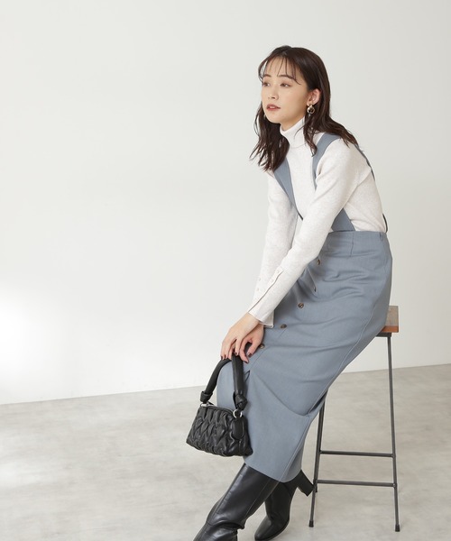 N.(N. Natural Beauty Basic)(エヌエヌナチュラルビューティーベーシック)の「◆パールボタンタートルネックニット(ニット/セーター・レディース・ミント/オフホワイト/ベージュ/ネイビー・MEDIUM)」の6枚目の写真