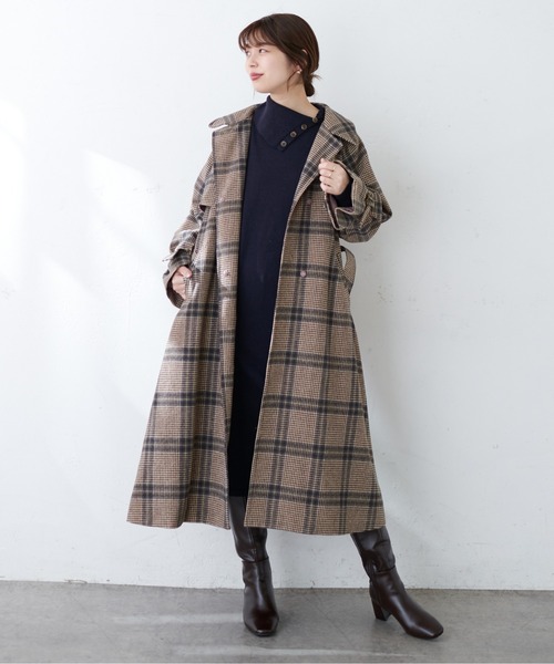 natural couture（ナチュラルクチュール）の「【WEB限定カラー有り】MAYUKOさんコラボお上品ニットワンピース（ワンピース・レディース・ネイビー/ミント/ラベンダー・FREE）」の2枚目の写真