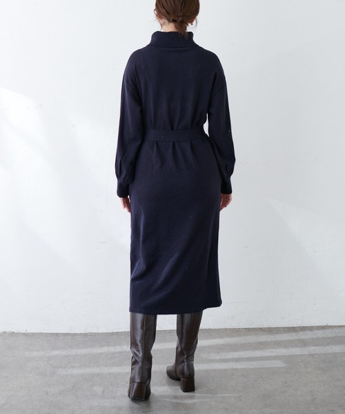 natural couture（ナチュラルクチュール）の「【WEB限定カラー有り】MAYUKOさんコラボお上品ニットワンピース（ワンピース・レディース・ネイビー/ミント/ラベンダー・FREE）」の20枚目の写真