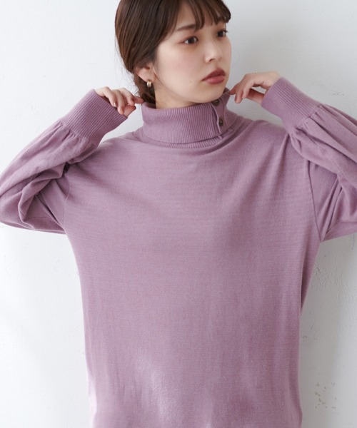 natural couture（ナチュラルクチュール）の「【WEB限定カラー有り】MAYUKOさんコラボお上品ニットワンピース（ワンピース・レディース・ネイビー/ミント/ラベンダー・FREE）」の10枚目の写真