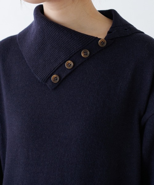 natural couture（ナチュラルクチュール）の「【WEB限定カラー有り】MAYUKOさんコラボお上品ニットワンピース（ワンピース・レディース・ネイビー/ミント/ラベンダー・FREE）」の16枚目の写真