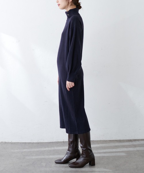 natural couture（ナチュラルクチュール）の「【WEB限定カラー有り】MAYUKOさんコラボお上品ニットワンピース（ワンピース・レディース・ネイビー/ミント/ラベンダー・FREE）」の13枚目の写真