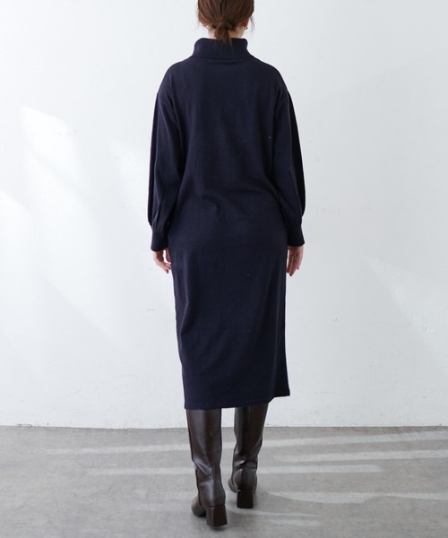 natural couture（ナチュラルクチュール）の「【WEB限定カラー有り】MAYUKOさんコラボお上品ニットワンピース（ワンピース・レディース・ネイビー/ミント/ラベンダー・FREE）」の14枚目の写真