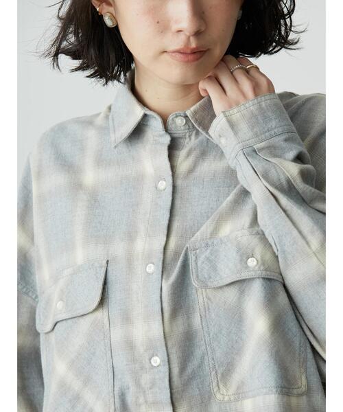 AMERICAN HOLIC（アメリカンホリック）の「オーバーサイズシャツ（シャツ/ブラウス・レディース・アイボリー/チェック・M/L）」の7枚目の写真