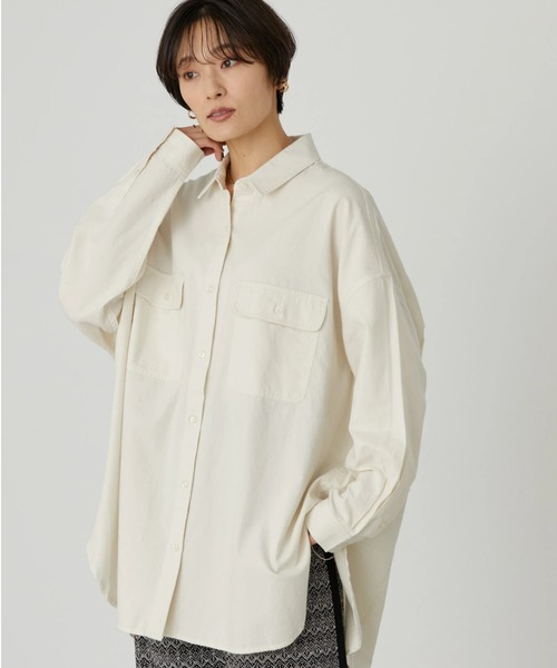 AMERICAN HOLIC（アメリカンホリック）の「オーバーサイズシャツ（シャツ/ブラウス・レディース・アイボリー/チェック・M/L）」の2枚目の写真