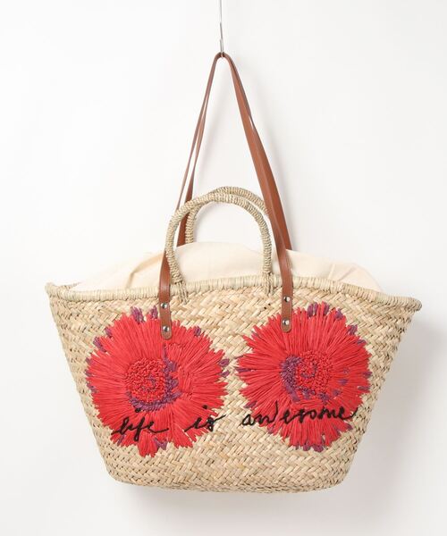 Desigual(デシグアル)の「フラワー刺繍かごトートバッグ(かごバッグ・レディース・ホワイト・FREE)」の9枚目の写真