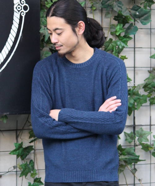 417 EDIFICE（フォーワンセブンエディフィス）の「◇KEEP BULE タックC/N L/S（ニット/セーター・メンズ・ブルー/ネイビー/その他・SMALL/LARGE/MEDIUM）」の2枚目の写真