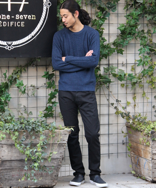 417 EDIFICE（フォーワンセブンエディフィス）の「◇KEEP BULE タックC/N L/S（ニット/セーター・メンズ・ブルー/ネイビー/その他・SMALL/LARGE/MEDIUM）」の4枚目の写真