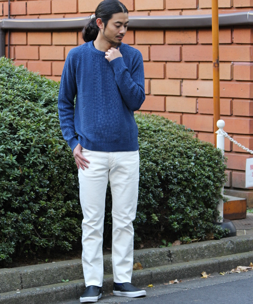 417 EDIFICE（フォーワンセブンエディフィス）の「◇KEEP BULE タックC/N L/S（ニット/セーター・メンズ・ブルー/ネイビー/その他・SMALL/LARGE/MEDIUM）」の5枚目の写真